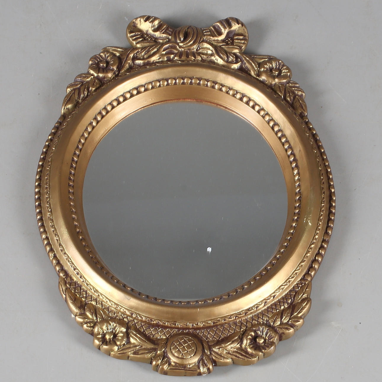 SPEGEL, trä, bronserad, 1900-tal.