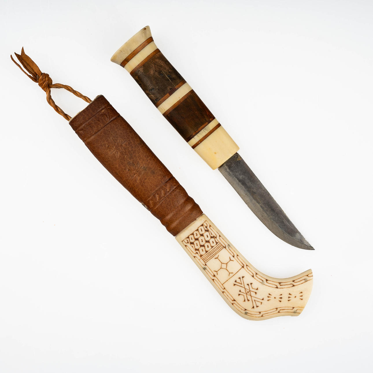 HALF-HORN KNIFE, signed RA, dated 1983.