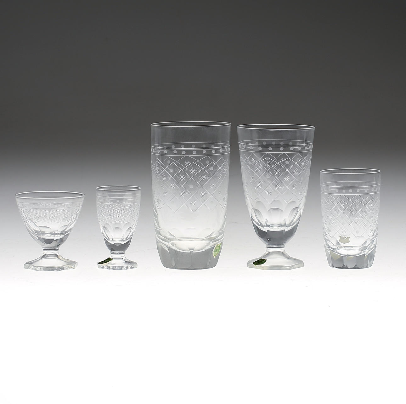 GLASSERVIS, 60 delar, Kosta, 1900-talets första hälft.