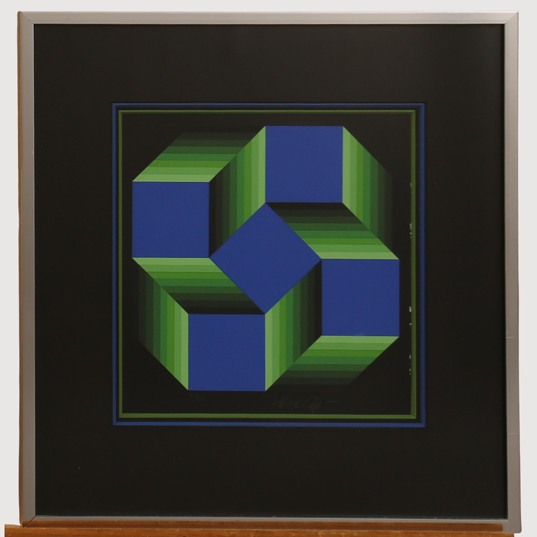 VICTOR VASARELY. Colour serigraph, "Malom Petit", signed, numbered 42/200, dated 1978.