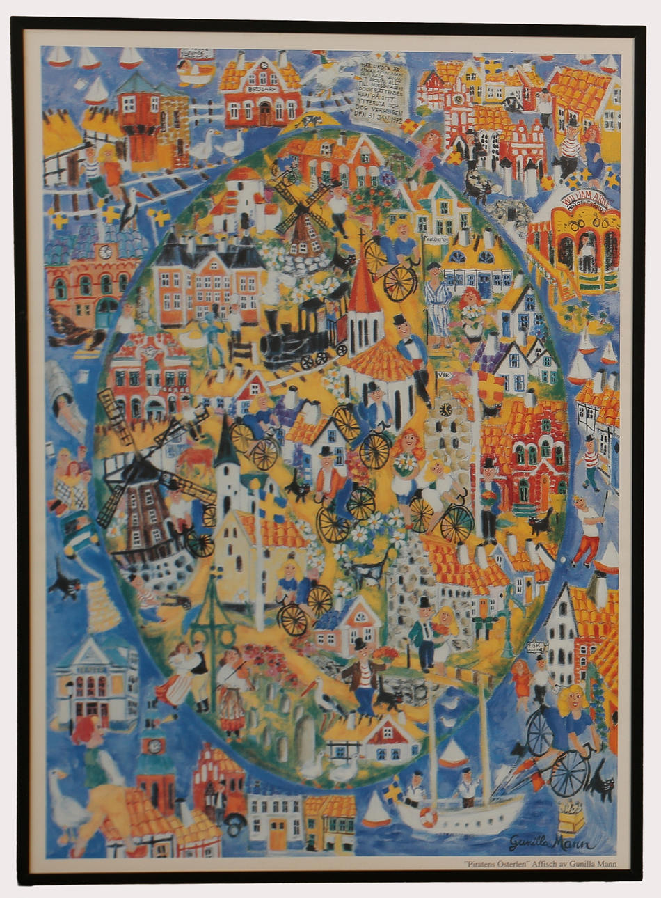 GUNILLA MANN. Poster "Piratens Österlen", print signed.