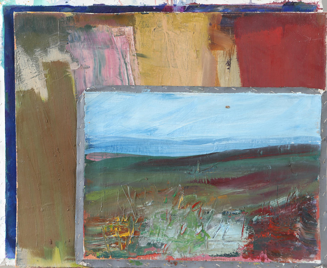 LARS BERTLE. Compositions, 3 pieces, oil on canvas, unsigned.