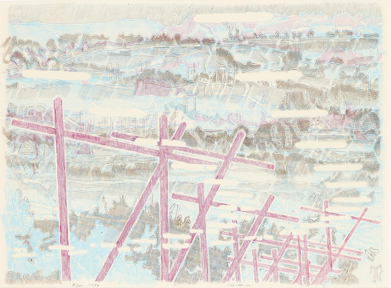 SØREN HANSEN (1943-2023). Colour lithograph, signed and dated 1980.
