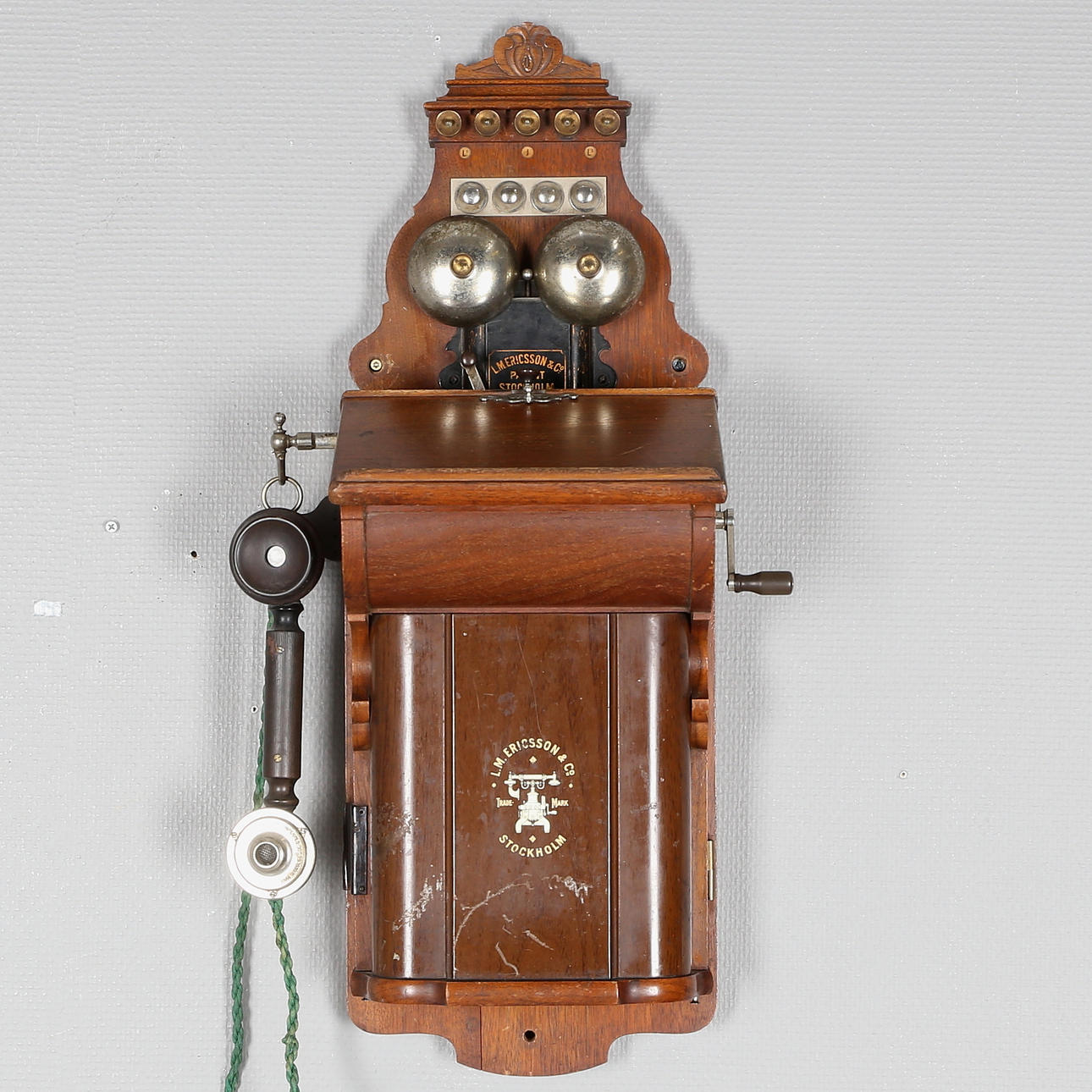 VÄGGTELEFON, L.M Ericsson & Co, Stockholm. 1900-talets början.
