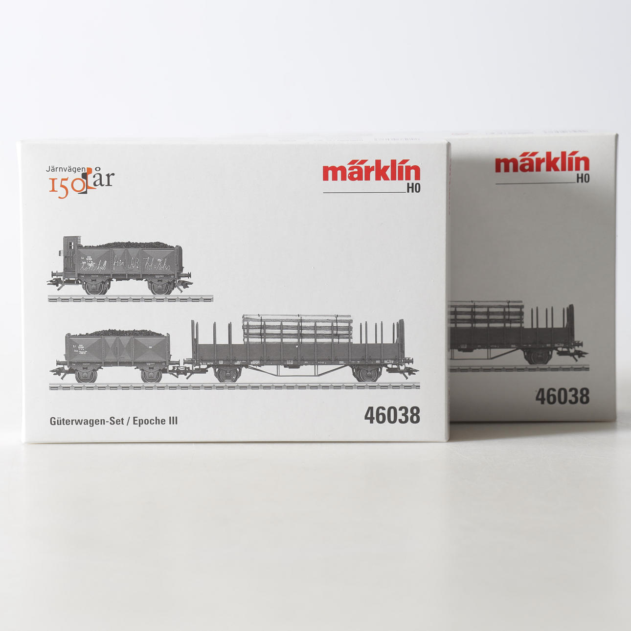 WAGON SET, 2 pcs. 46038, H0, SJ freight wagons, Märklin.