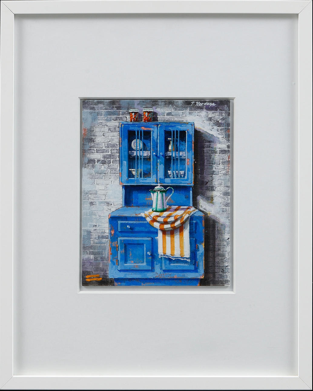 TARIK HARDAGA. Cupboard, acrylic on panel, signed.