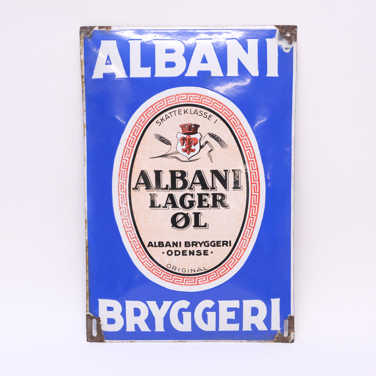 ENAMEL SIGN, "ALBANI LAGER ÖL".