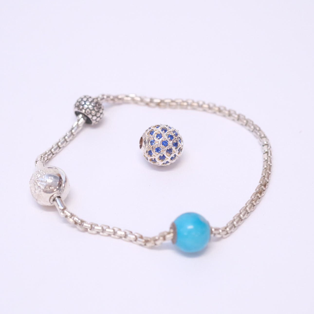 THOMAS SABO. BRACELET WITH CHARMS AND EXTRA CHARM, SILVER.