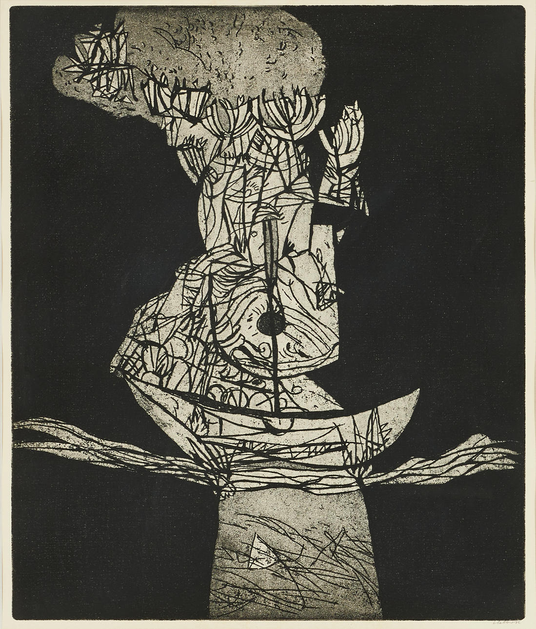 HERMAN TALVIK (ESTLAND/SVERIGE, 1906-1984). "Upplevelse i Sahara", signerad, etsning