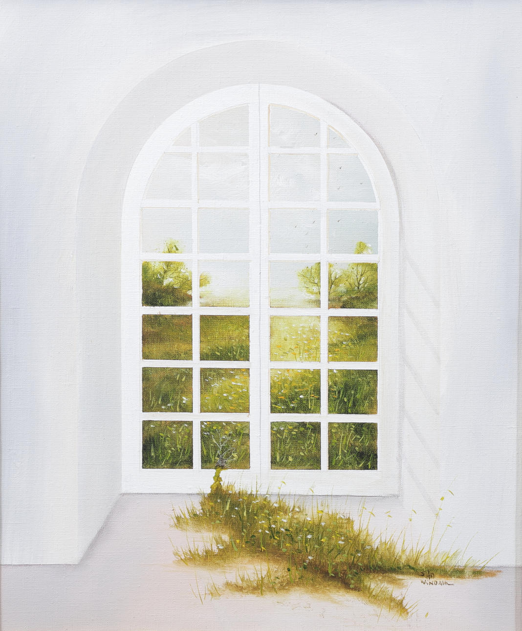 STEFAN WINDAHL. View from a window, oil on canvas, signed.