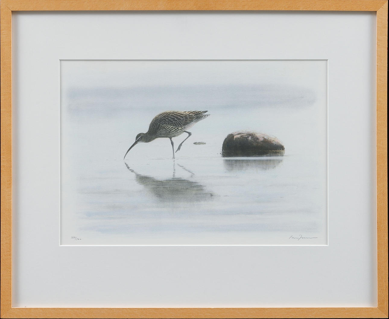 LARS JONSSON. Strandfågel, colour lithograph, signed and numbered 359/360.