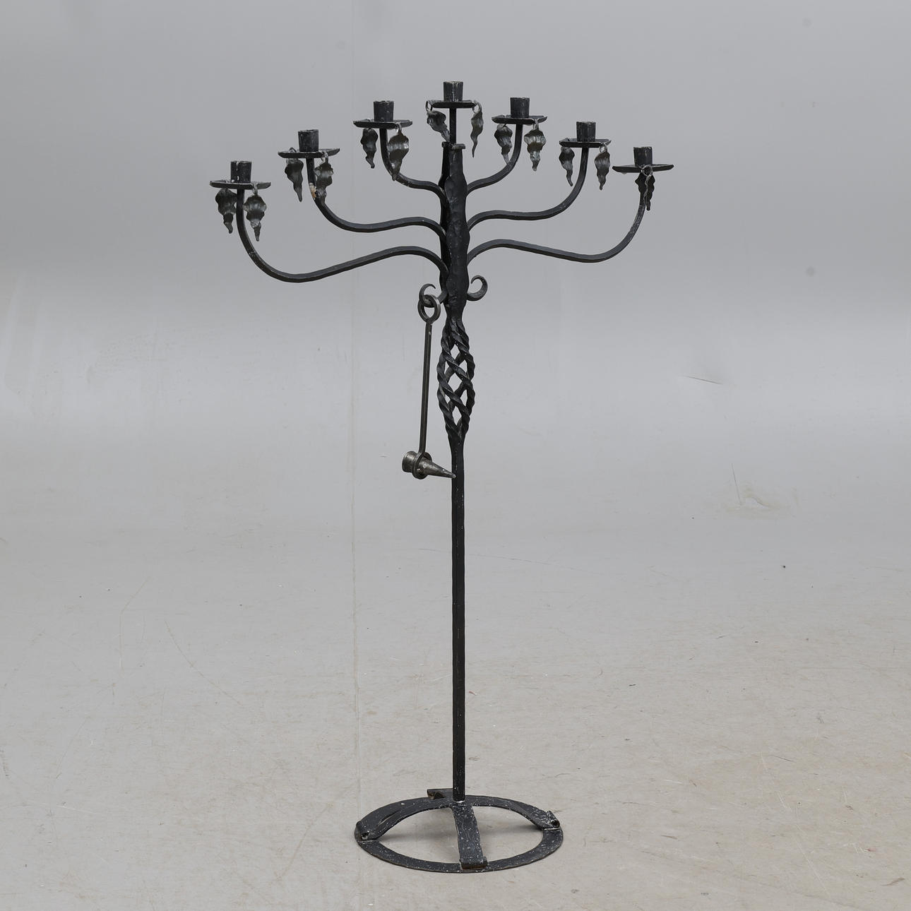 CANDELABRA, 7-armed, wrought iron.