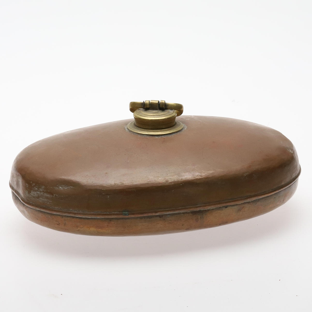 BED WARMER. Copper & brass, 19th/20th century.