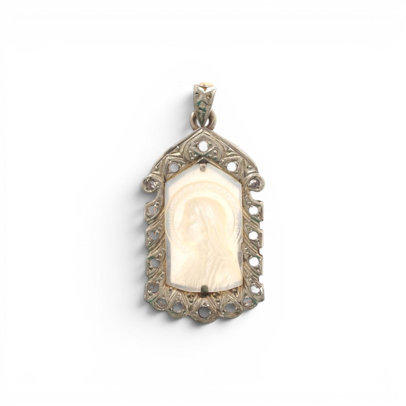 Art Deco devotional medal, circa 1940.