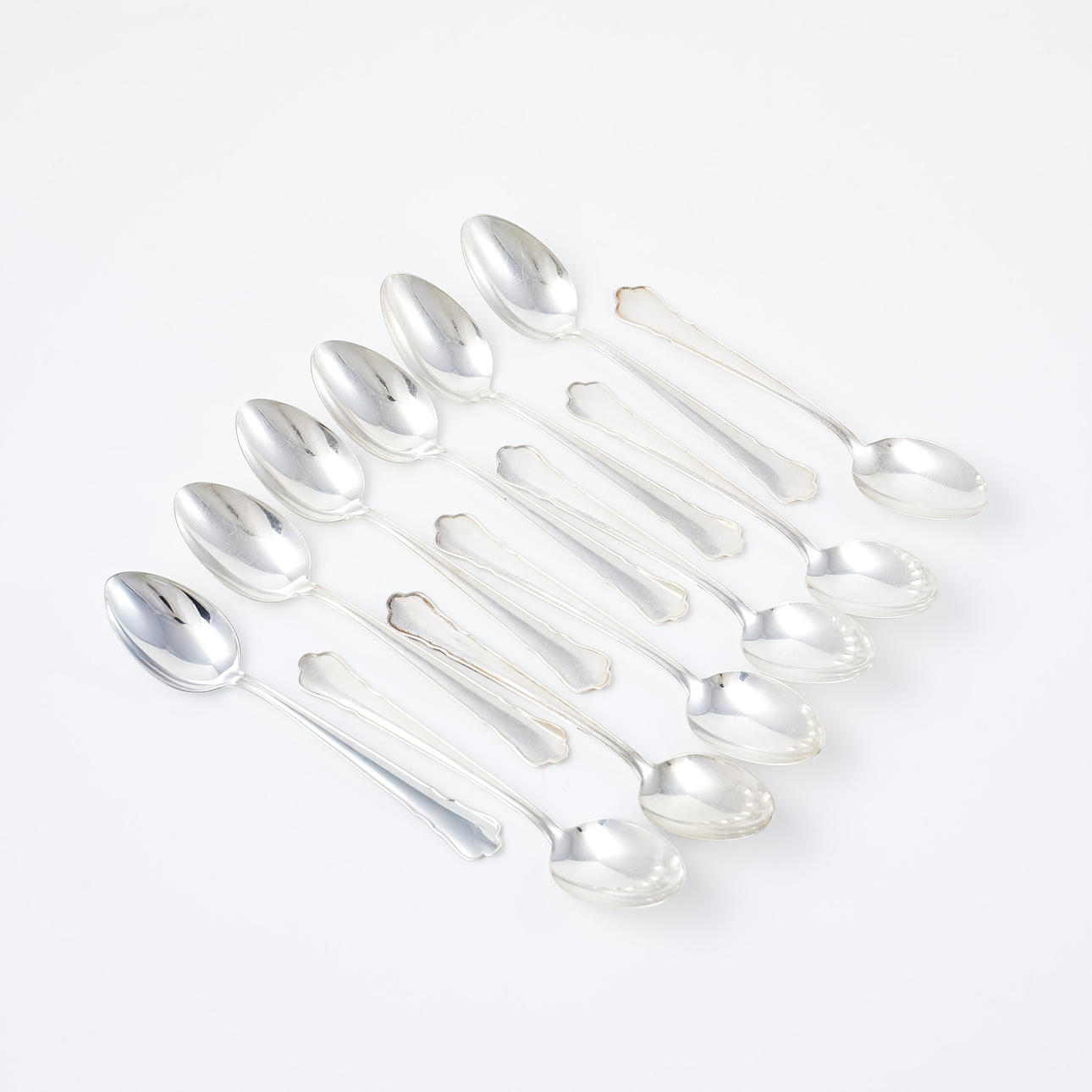 COFFEE SPOONS, silver, "Chippendale", 12 pcs, total weight approx. 151 g.
