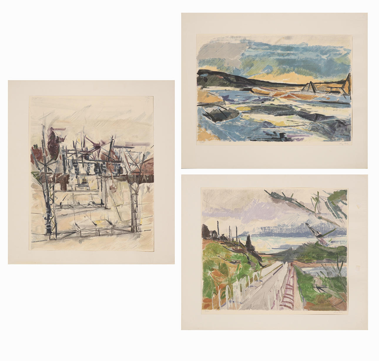 HUGO ZUHR. Lithographs, 3 pcs, signed and numbered.