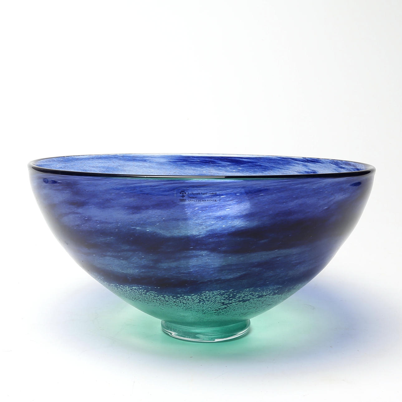 BOWL, glass, Skruf, signed.
