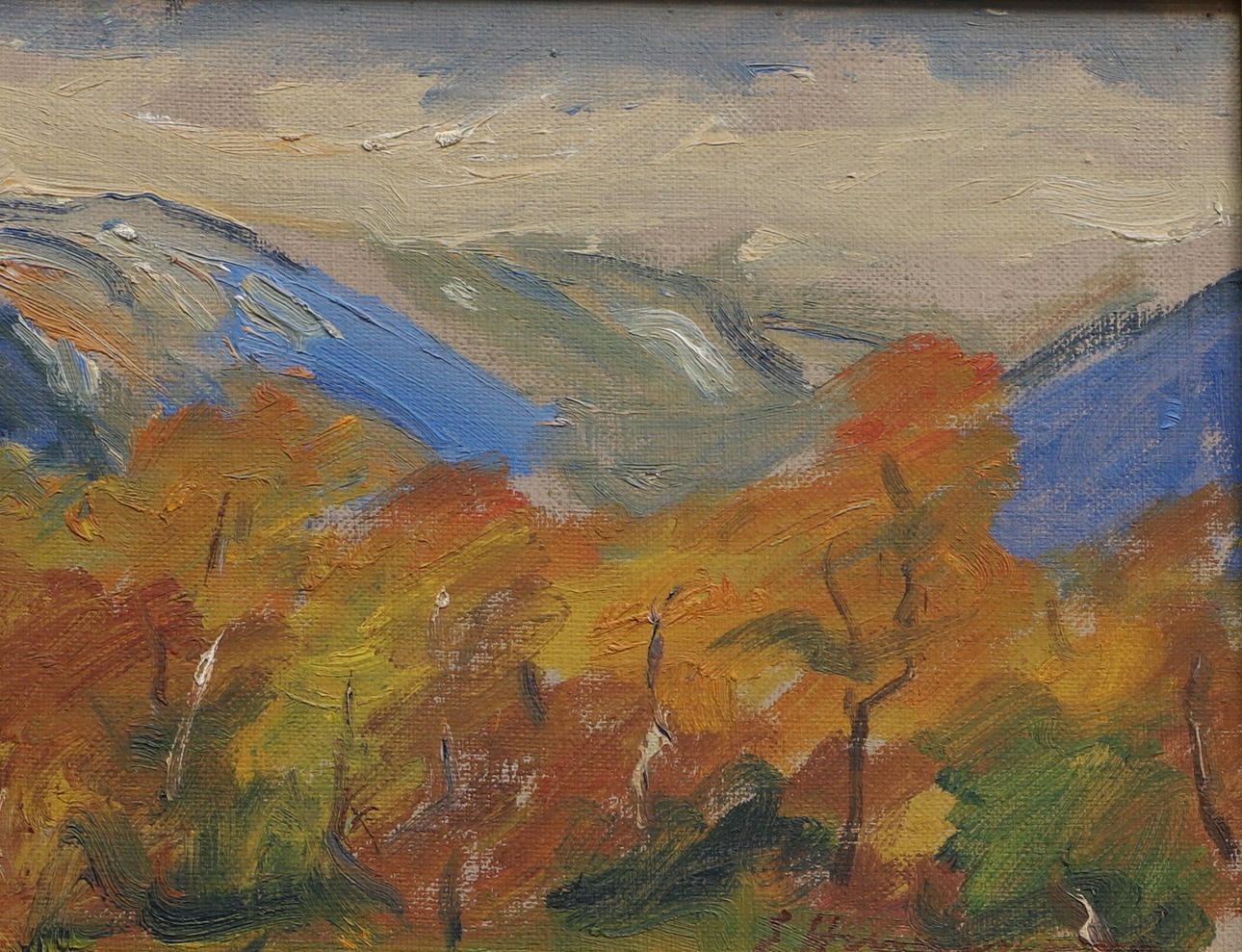 ERIC HERMANSSON. Oil on panel, autumn landscape, signed.