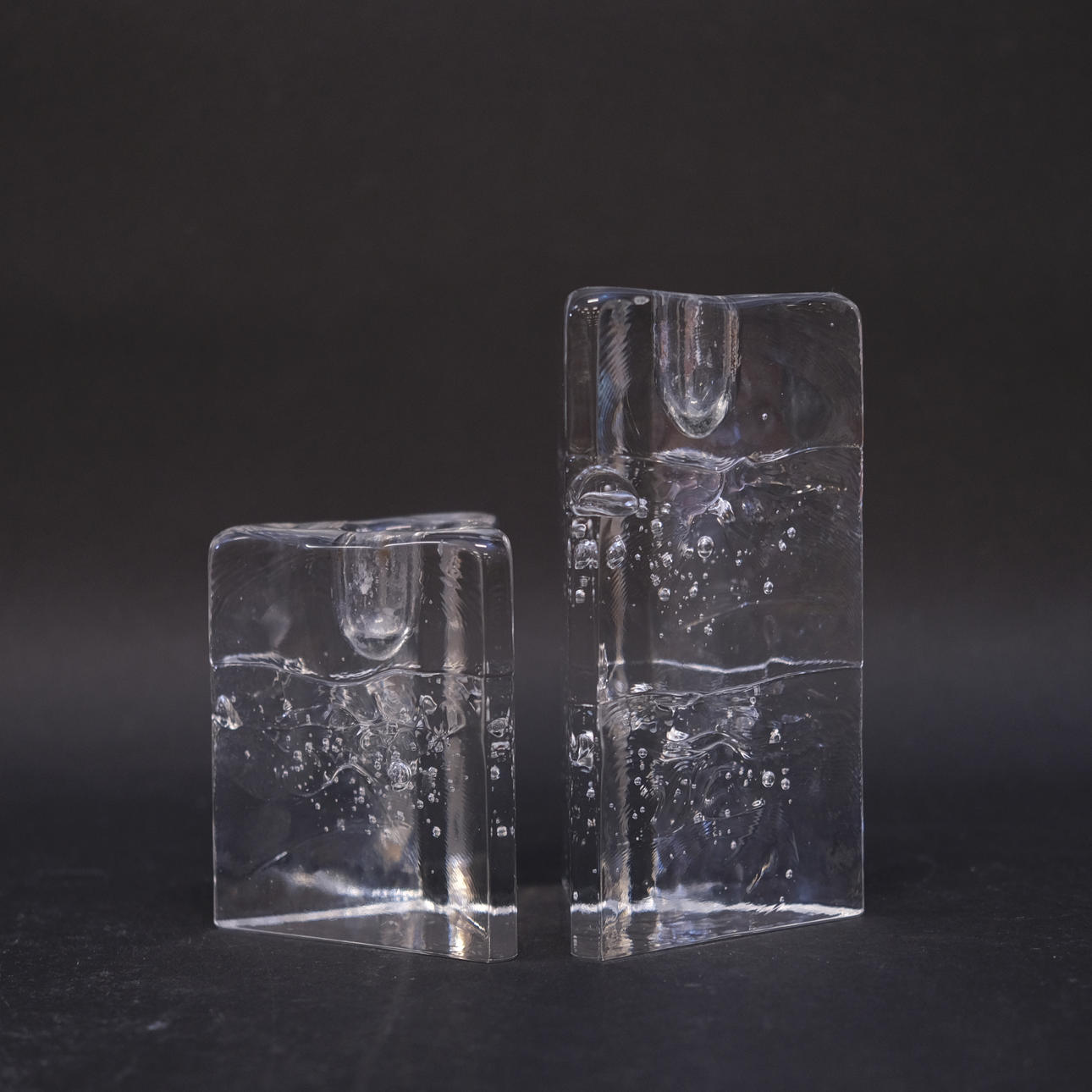 TIMO SARPANEVA. CANDLESTICKS, TWO, "ARKIPELAGO", IITTALA.