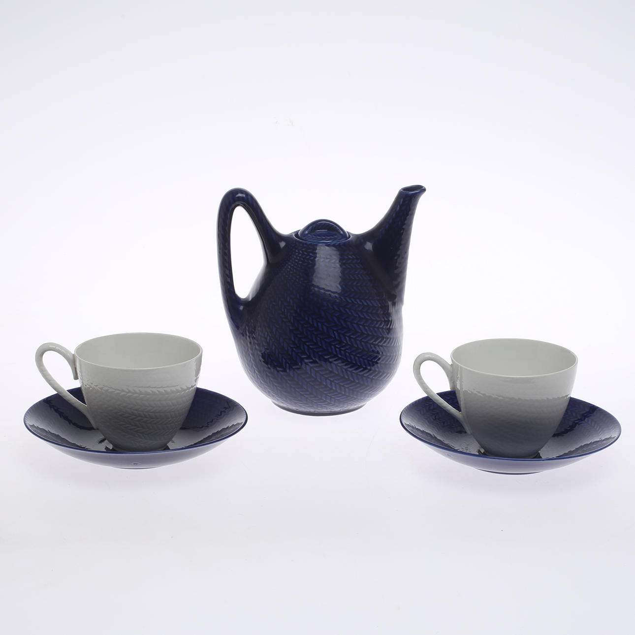 TESERVIS, 3 delar, "Blå eld", Hertha Bengtsson, Rörstrand.