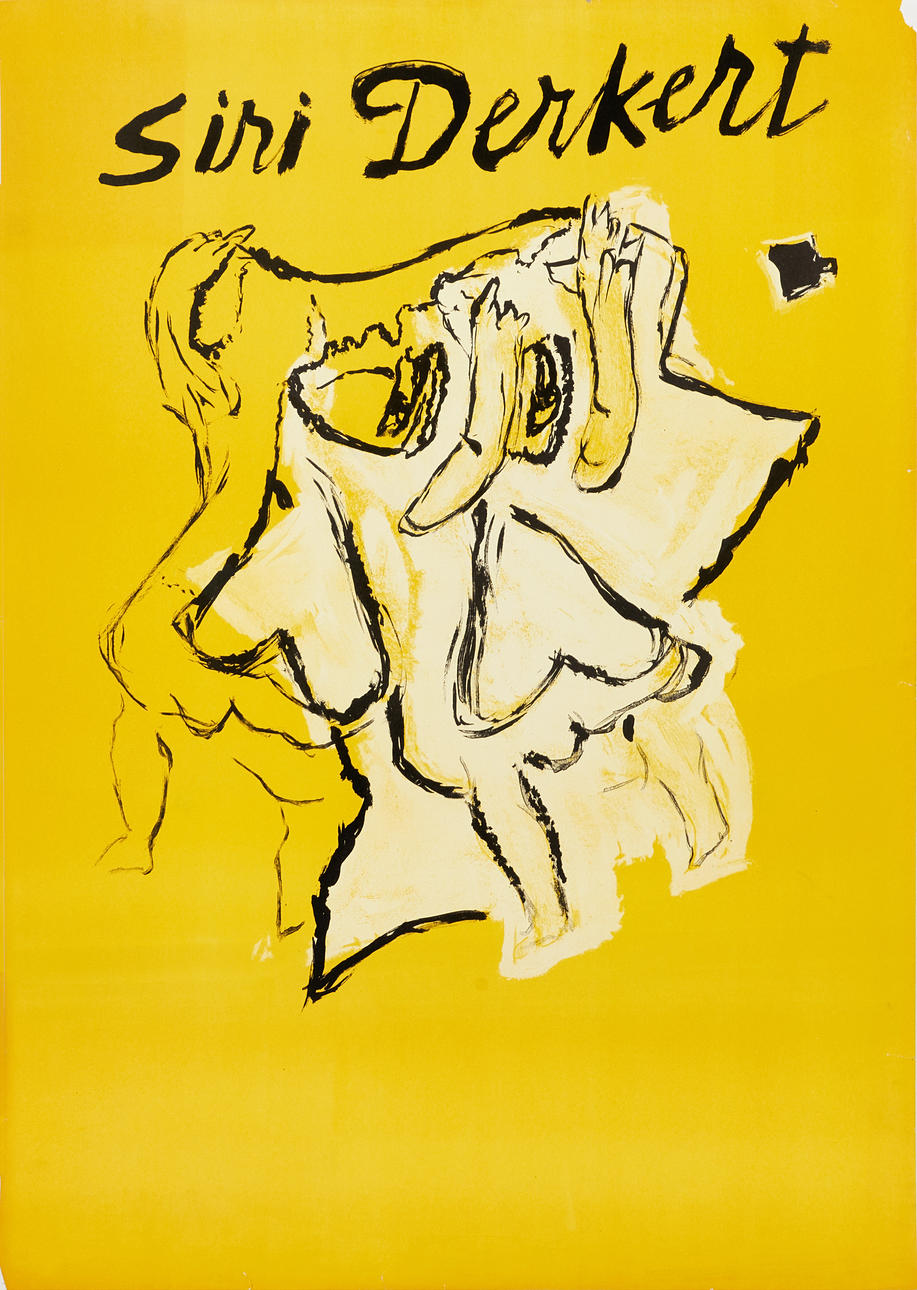 SIRI DERKERT. Poster, composition against a yellow background.