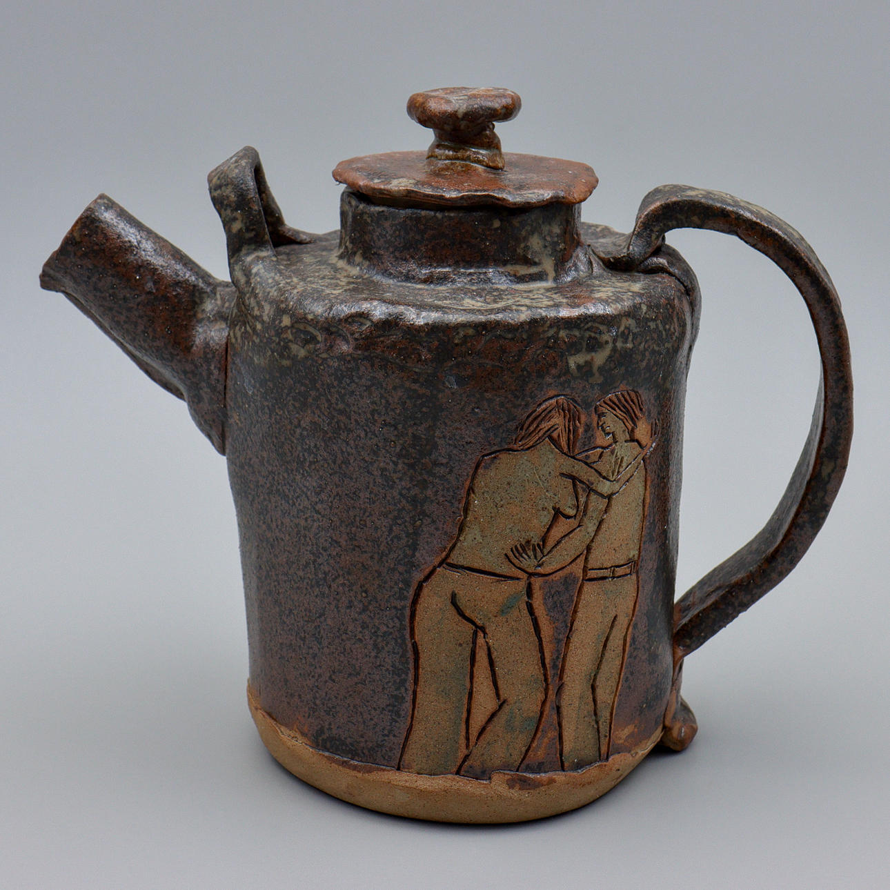 STONEWARE JUG, SIGNED AND DATED ANDERS, HANDCRAFT, 1975.