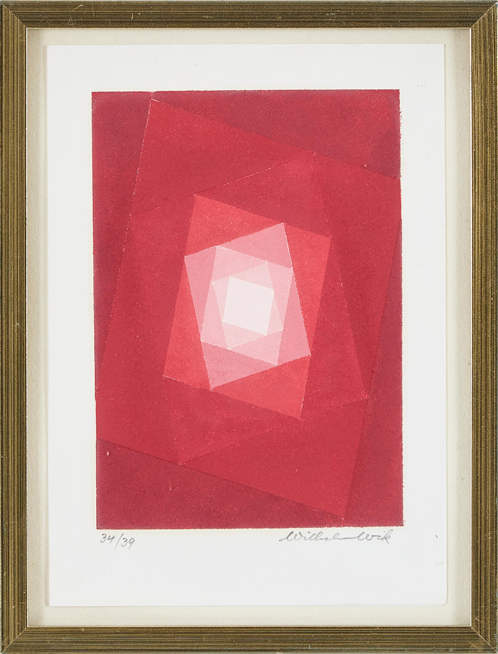 WILHELM WIK (1897-1987). Abstract composition, lithograph, 34/39, signed.