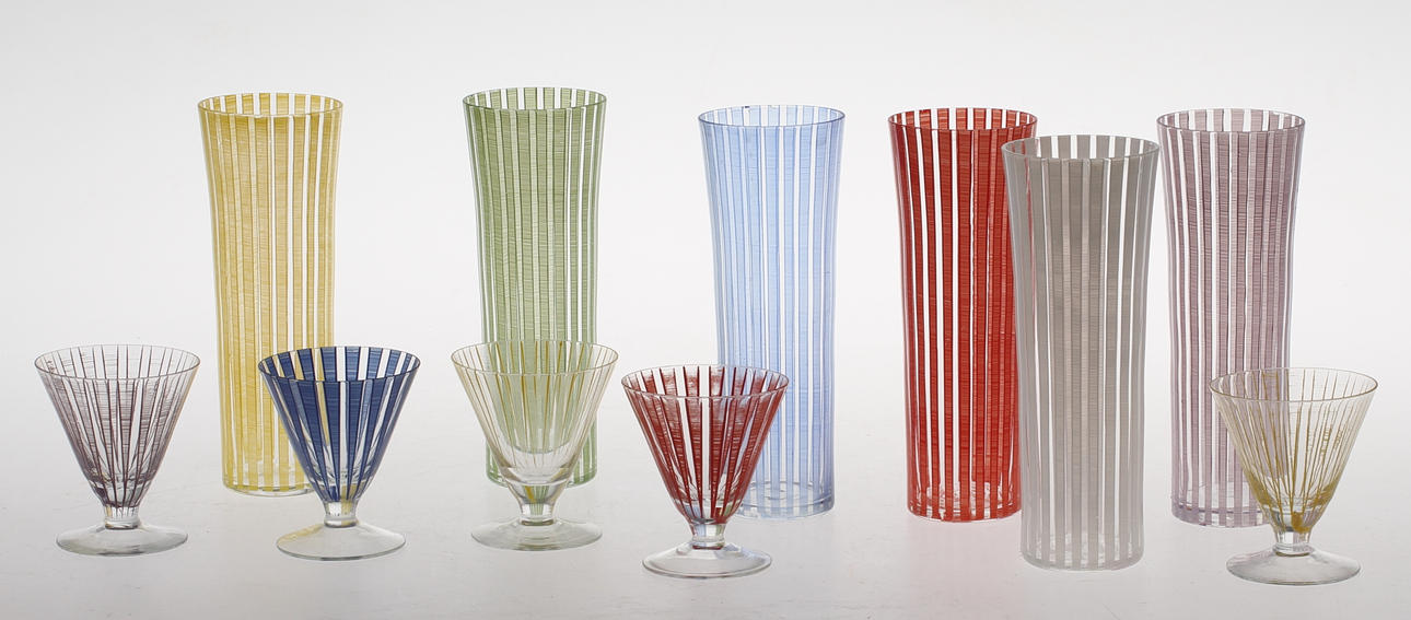 GLAS, 6 + 5 st, "Strikt" Bengt Orup Johansfors.