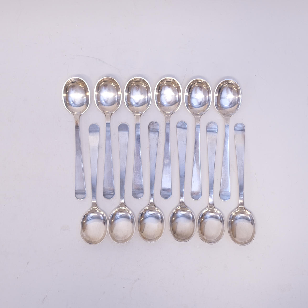WIWEN NILSSON. COFFEE SPOONS, SILVER, 12 PIECES.