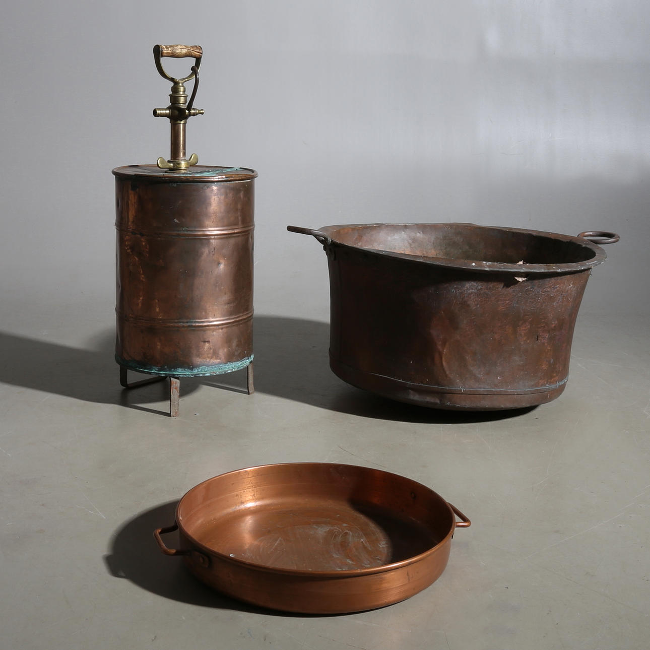 BRANDSPRUTA, KITTEL, PANNA, koppar, 18&1900-tal.