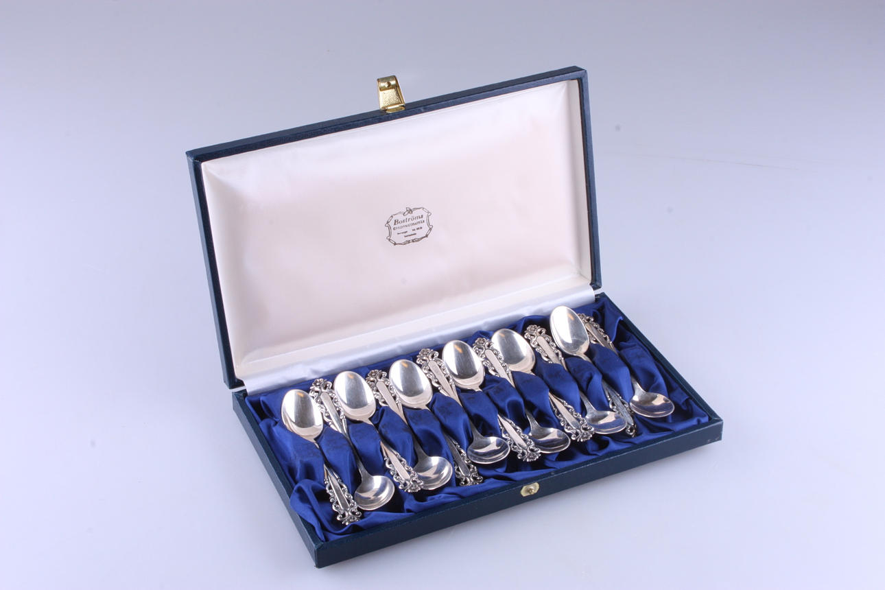 KAFFESKEDAR, 12 st, 830 silver, Svedboms Guldsmeds Ab Hov.