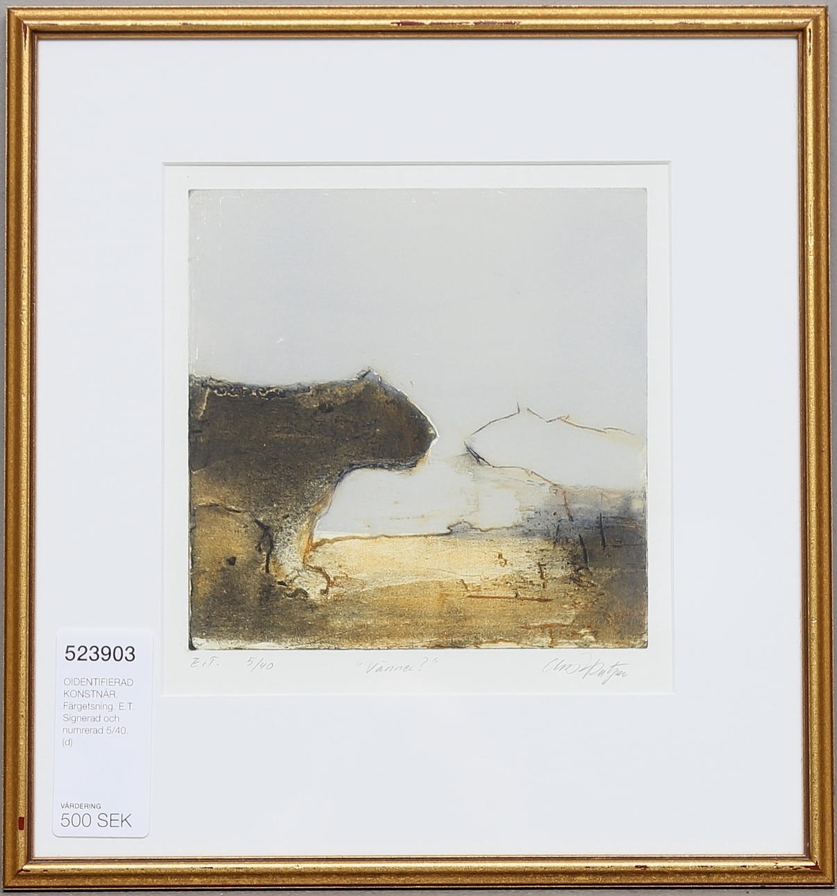 OIDENTIFIERAD KONSTNÄR. Färgetsning. E.T. Signerad och numrerad 5/40.