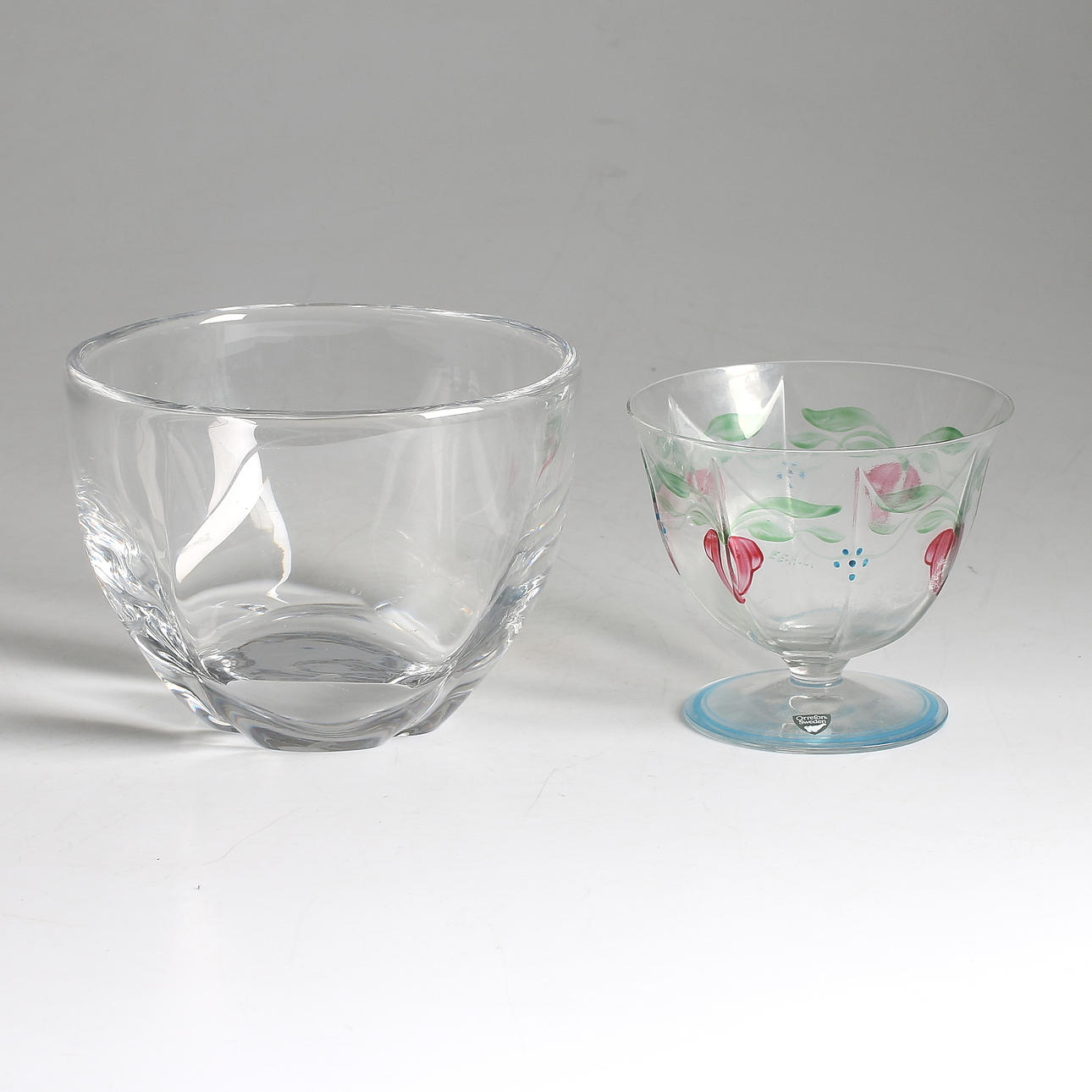 SKÅLAR, 2 st. "Maja", Eva Englund samt Sven Palmkvist, Orrefors.