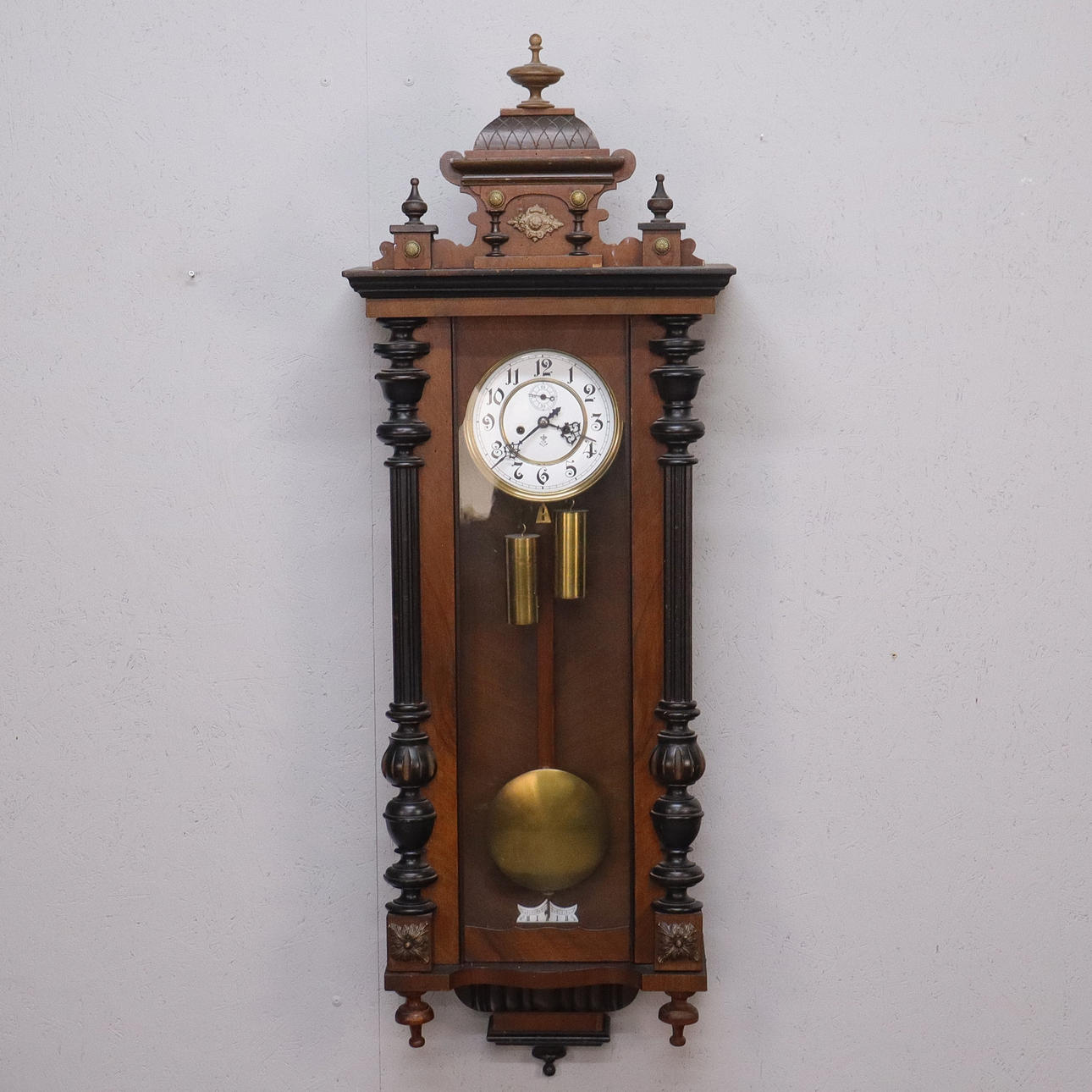 WALL CLOCK, Gustav Becker, weight-driven regulator, early 20th century.