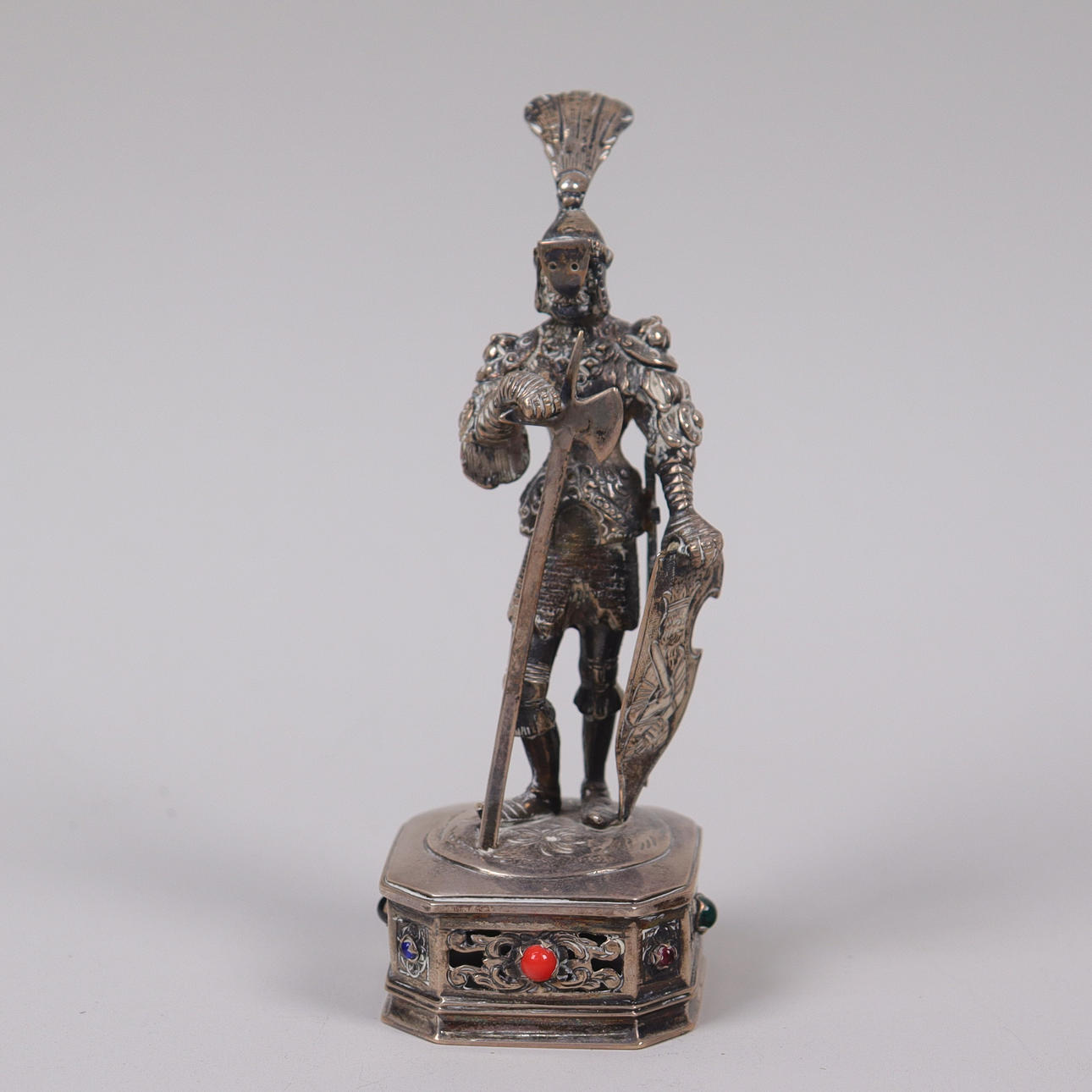 SILVER, medieval knight, Germany, early 20th century.