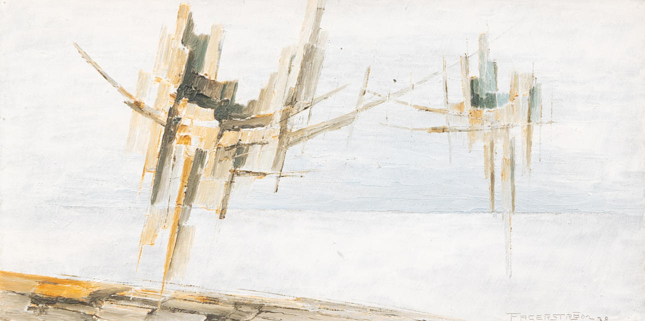 HANS FAGERSTRÖM (1921-2000). Composition, oil on panel, signed and dated -78.