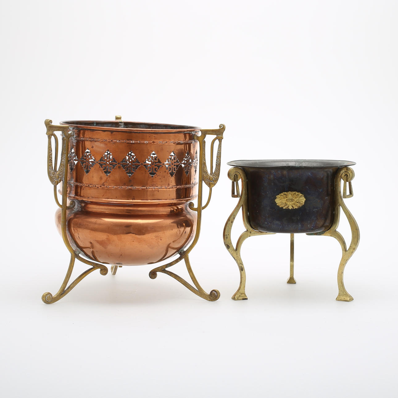 YTTERFODER, 2 st, koppar/mässing, empirstil, 1900-tal.