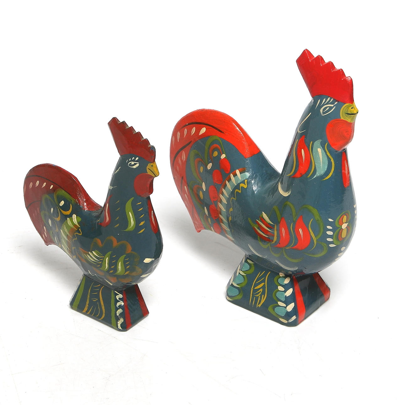 DALATUPPAR, 2 st, trä, Nils Olsson, Nusnäs, 1900-tal.