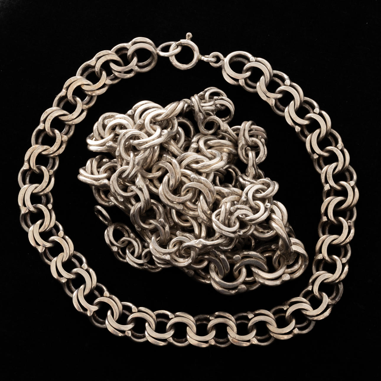 VICTOR JANSON. Necklace & bracelet set, Silver, Bismarck.