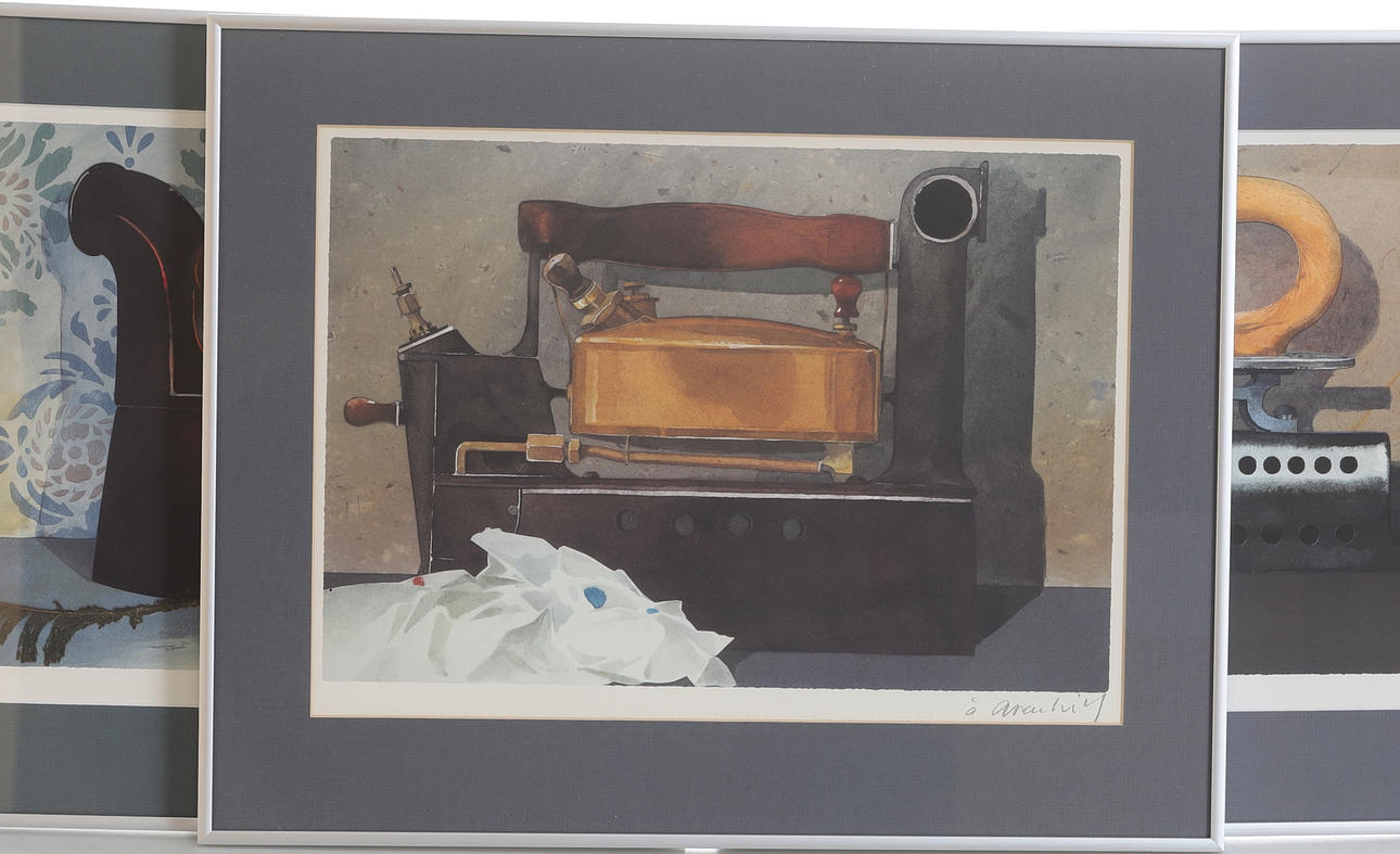 ÅKE ARENHILL. Offset print. Irons, 3 pieces, signed.