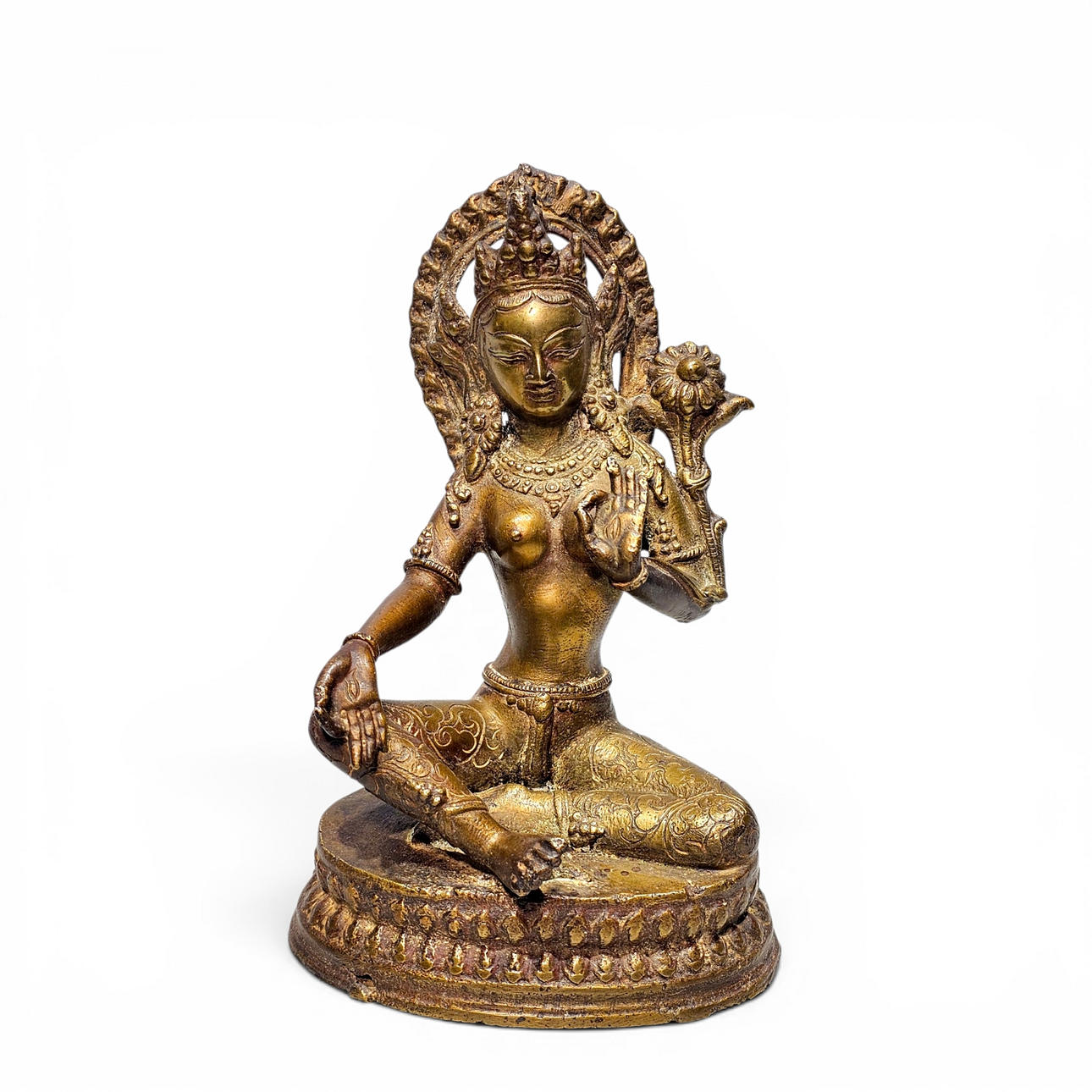 Tibetan bronze Buddhist goddess figure.