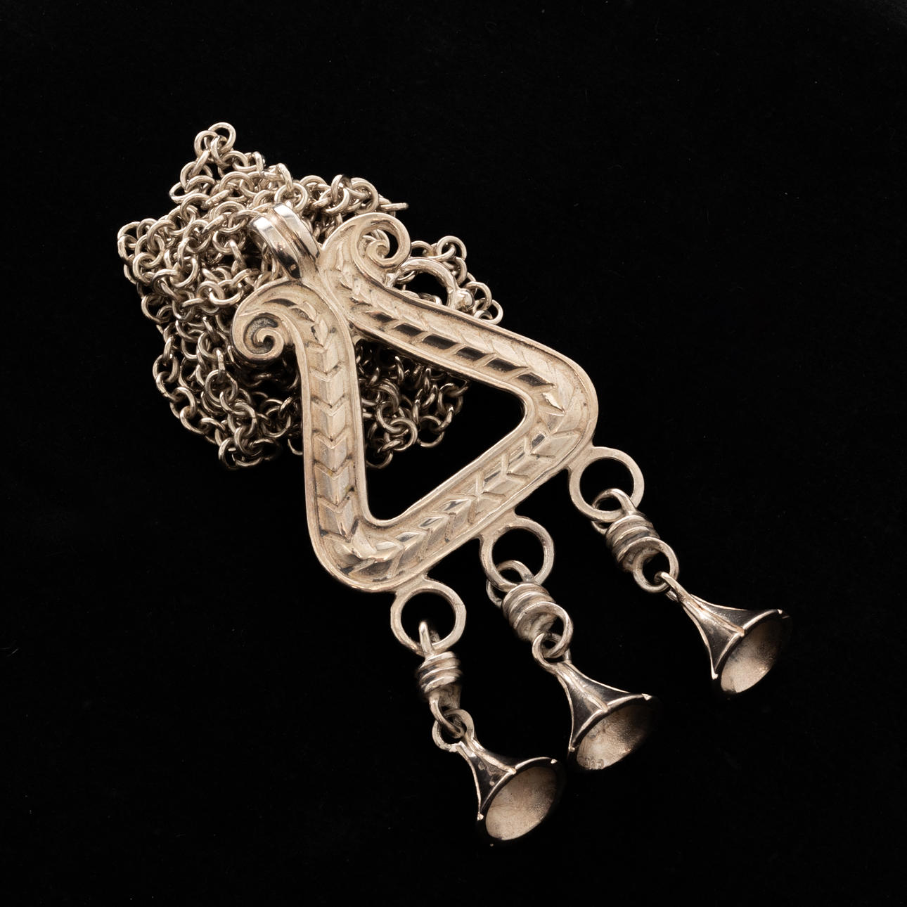 NECKLACE, Sterling silver, ancient motifs.