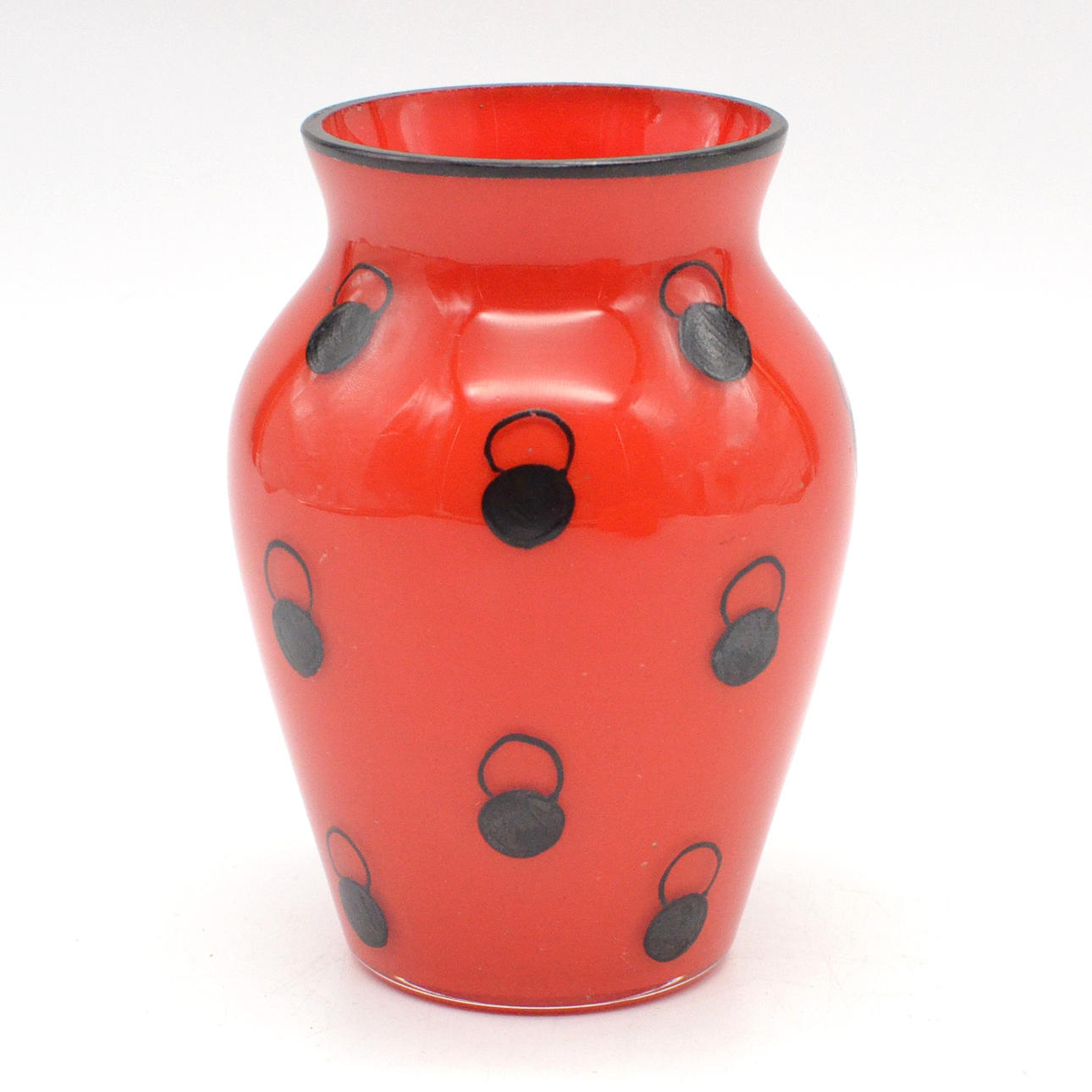 DAGOBERT PECHE (1887-1923). DESIGNERVAS, GLAS, EMAJLLERAD, FÖR GLASHÜTTE LÖTZ, 1915