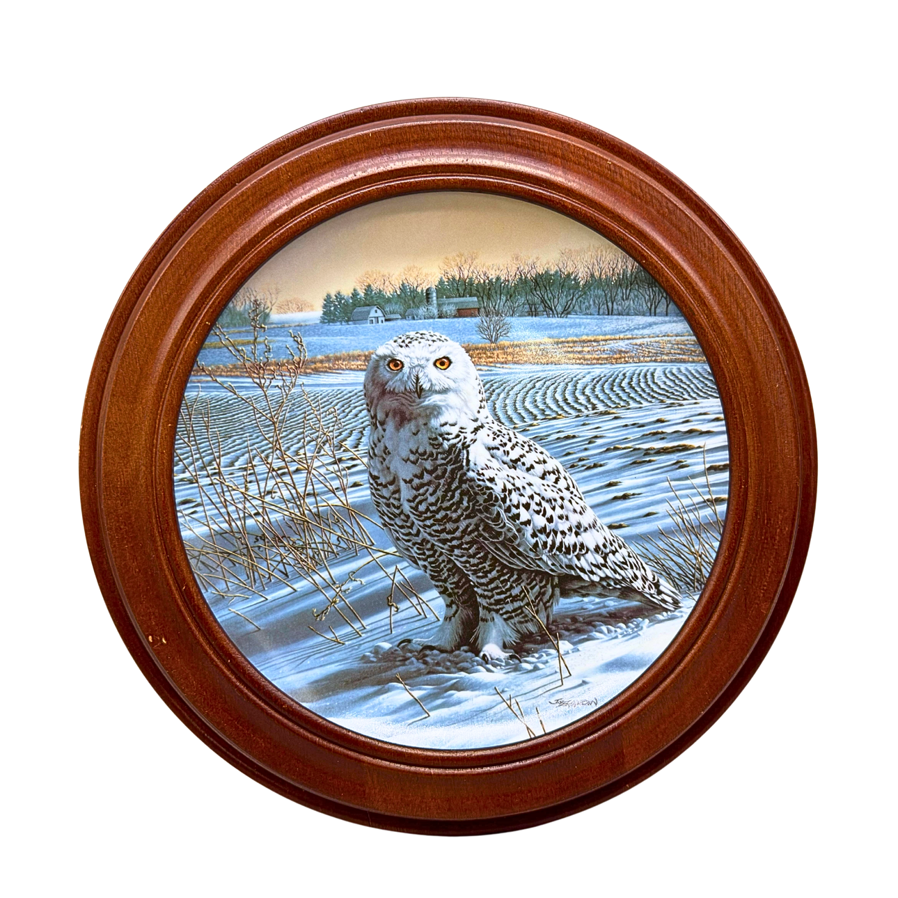 JIM BEAUDOIN. LIMITERAD SAMLARTALLRIK "THE SNOWY OWL" I PORSLIN FRÅN MÄRKET EDWIN M. KNOWLES