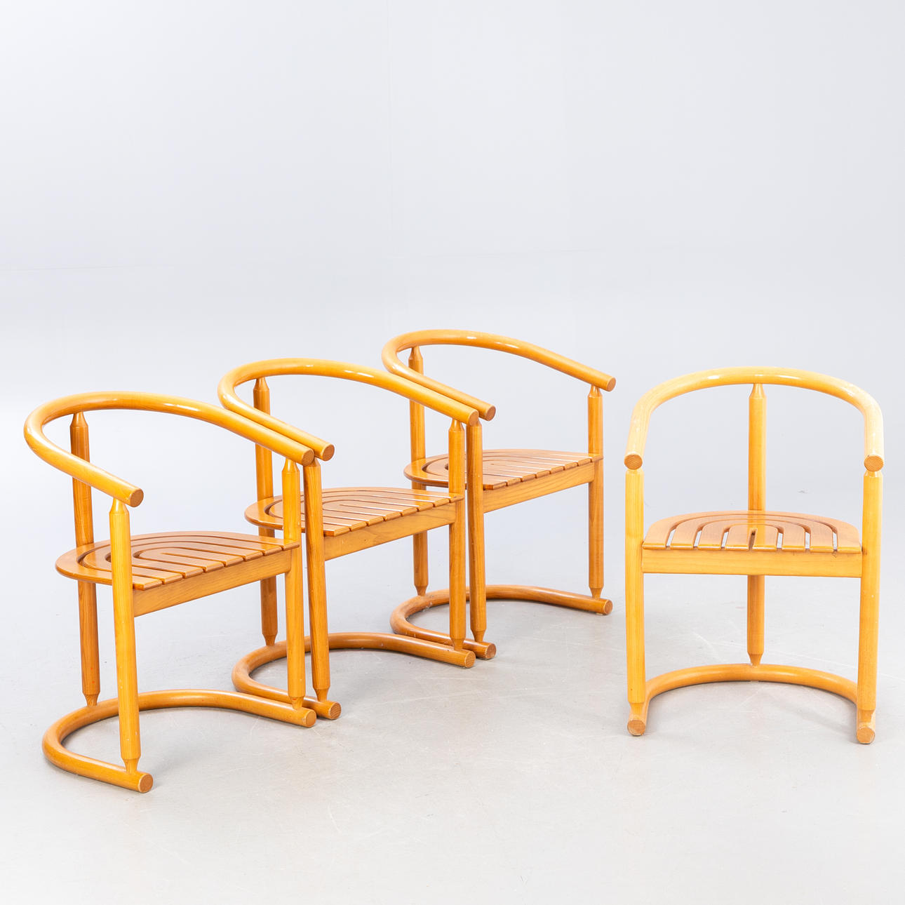 Allmilmö, 4 armchairs, Germany, 1980s (4).