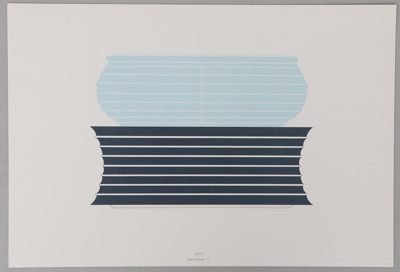 CARL MAGNUS. COMPOSITION, LITHOGRAPH, SIGNED AND DATED 1980.