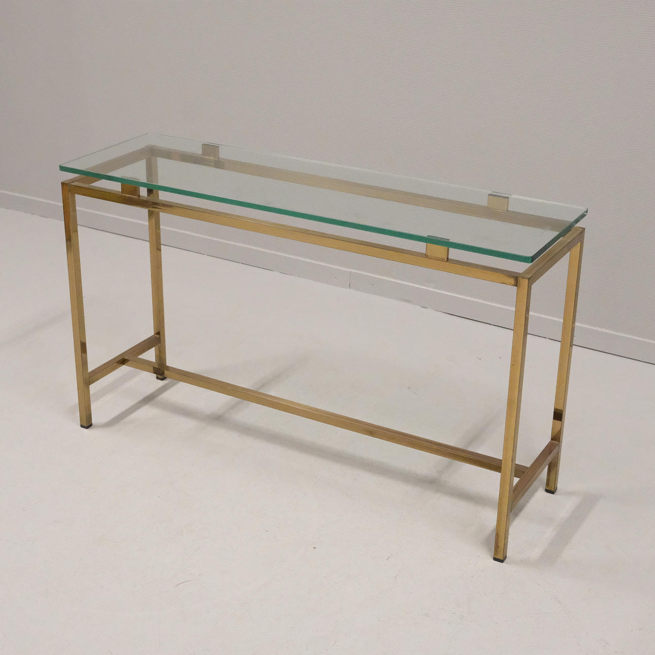 SIDE TABLE, BRASS AND GLASS, ENGLESSON.