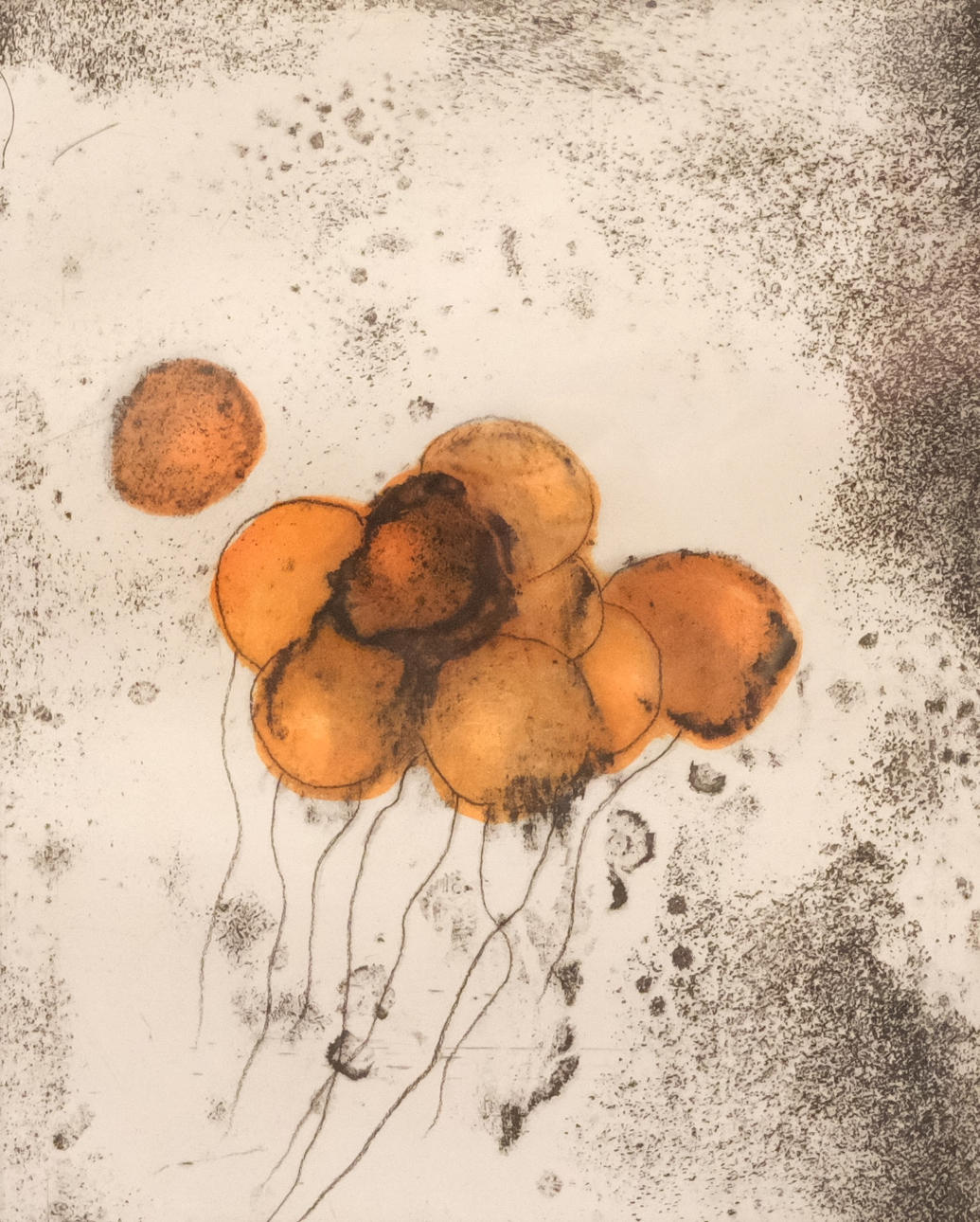 MINAKO MASUI. ETCHING. "KAPSEL 11". COMPOSITION.