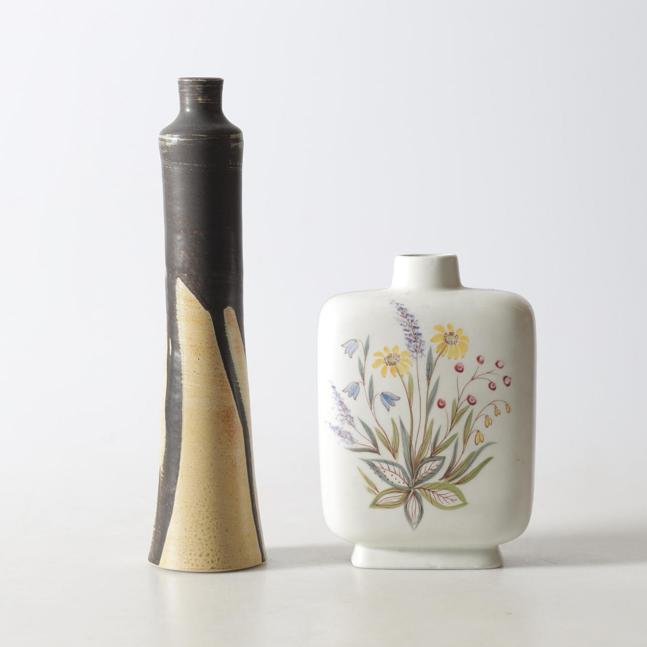 VASES, 2 pcs, ceramic, 20th century.