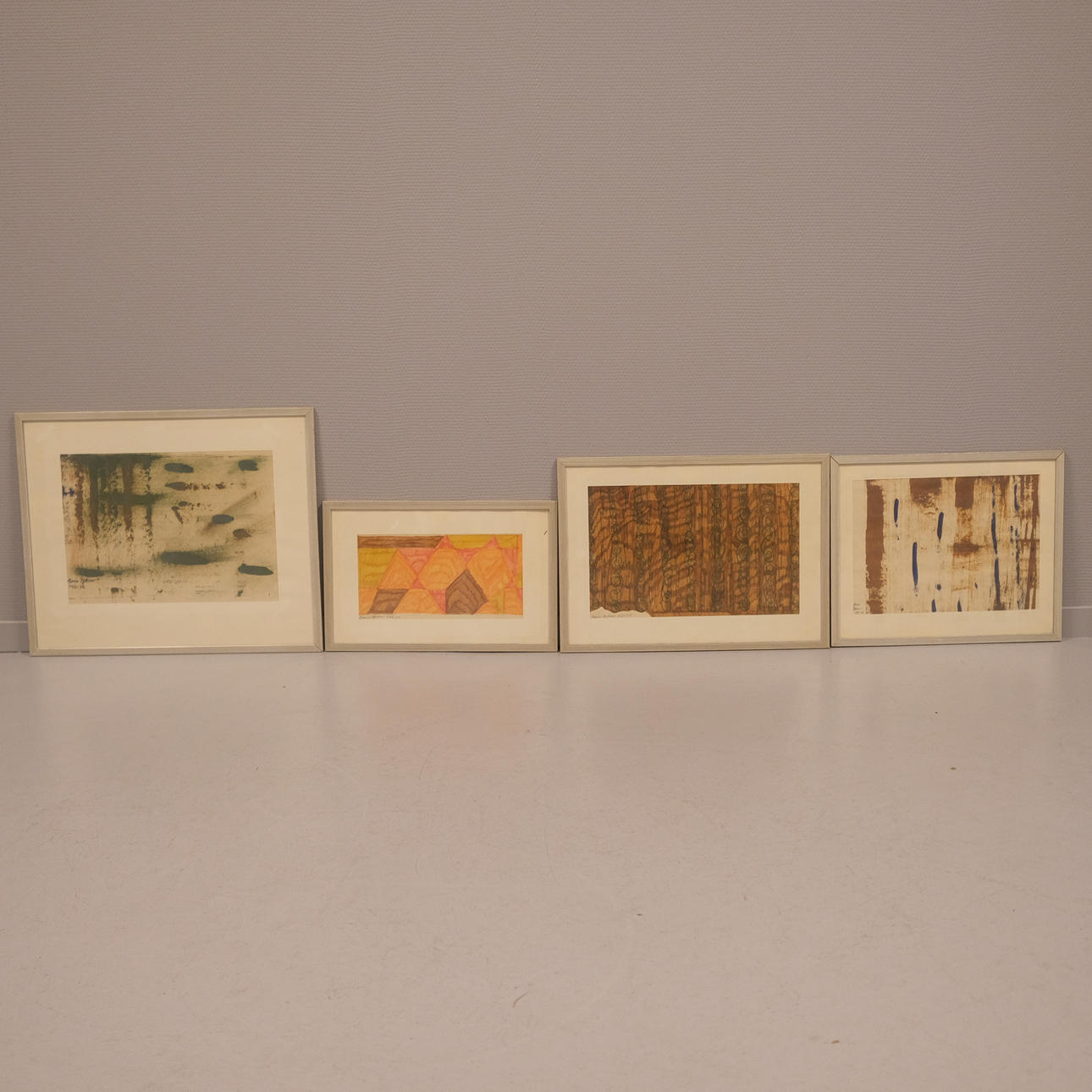 BORIS ZYKOV. MIXED MEDIA, FOUR PIECES. COMPOSITIONS.